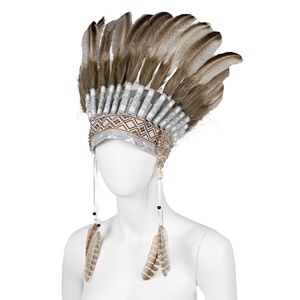 ティンモア TS107 インディアンフェザーヘッドドレス 手作り カーニバルパーティーコスチュームアクセサリー ユニセックス 大人用 在庫あり - Product Image 1