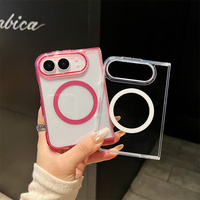 Étui magnétique transparent en TPU acrylique 2,0 mm pour iPhone Duo, cadre d'appareil photo anti-jaunissement UV, boutons magnétiques, léger (2300)