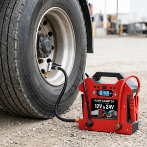 Démarreur de Voiture Robuste 80000mAh <span class=keywords><strong>12V</strong></span> 24V, <span class=keywords><strong>Batterie</strong></span> LiFePO4 16 Cellules, <span class=keywords><strong>Booster</strong></span> Portable d'Urgence pour Camion - Product Image 1