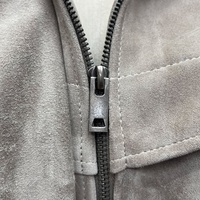Veste en cuir courte à col montant vintage Jancoco pour femme, veste en daim personnalisée pour l'automne et l'hiver