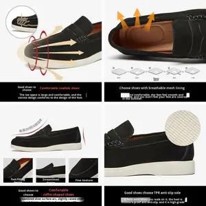 <span class=keywords><strong>Mocasines</strong></span> de Cuero de Lujo para Hombre 2025, Zapatos para Caminar de Estilo Retro de Alta Calidad, Antideslizantes y con Absorción de Impactos - Product Image 3