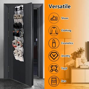 Over The Door <b>Shoe</b> Organizer 12 Mesh Pockets Hanging Storage For Closet <b>Shoes</b> Clothing Organizer Large Capacity - Product Image 4