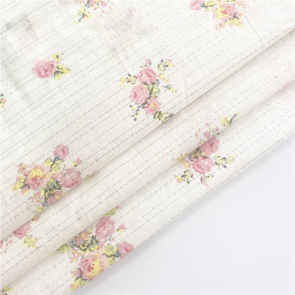 Осотп сертифицированные органический хлопок hahoo ткани а-ля 60ые хлопковая вуаль с металлическим набивные ткани с цветочным принтом ткань для женских dre