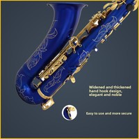 Ieman Tenor Saxophone Brass Matted Blue Lacquered Gold Key with High-grade Bags