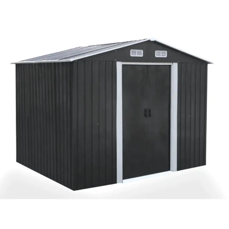 Outdoor Metal Tools Bike Storage Shed Galvanized Metal Garden shed with Lockable Double Doors for Backyard