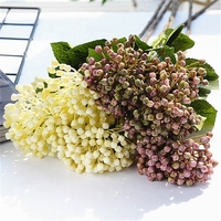 Tiges de verdure artificielle au toucher réel, branche de hortensia en plastique avec baies pour la décoration de table de mariage, de maison ou de fête