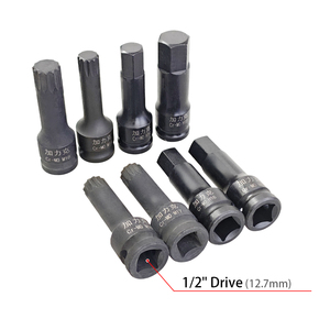 Jeu de douilles hexagonales et XZN 1/2 pouce, 20 pièces, H4 à H19, M5 à M18, 78 mm, pour réparation automobile et équipement industriel, acier Cr-Mo - Product Image 4