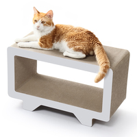 Vente en gros de niches pour chats en carton écologiques personnalisées, avec cadre TV, pour plusieurs chats