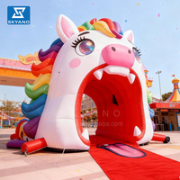 Arches gonflables d'animaux de dessins animés personnalisés créatifs colorés géants gonflables grande bouche entrée de chevaux pour l'entrée d'événements