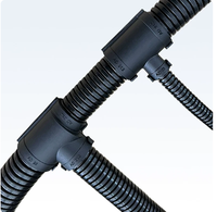 Connecteur en T pour tuyau ondulé en plastique, ignifuge, type T, type Y, attache-câble en nylon PA66, compatible AD7-AD54.5, à extrémité ouverte variable