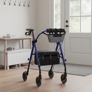 Senioren boodschappenkar met zitje, opvouwbaar, lichtgewicht, mobiliteitshulpmiddel, handkar, OEM groothandel Mateside - Product Image 4