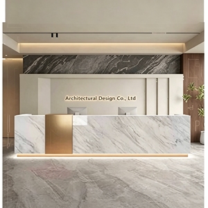 CR172 Customizable Modern Publice Front Counter Cashier Extendable MDF Wood Curved Reception Desk for School Hospital Hotel Gym - Product Image 6