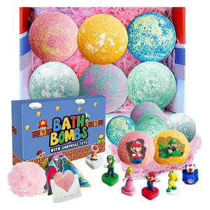 Juego de regalo de bombas de baño orgánicas Supbec XXL, aceites esenciales naturales, bombas de baño de Mario, regalo para niños con sorpresa en el interior - Product Image 1