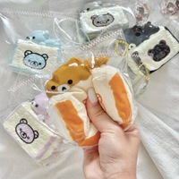Boneka Silikon Rilakuma Beruang Lucu, Mainan Kawaii Kubis Brokoli Jamur, Pereda Stres, Mainan Remas, Grosir