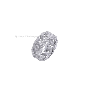 Hip Hop Cuban <b>Ring</b> Men's, Full of Zirconium Personality Women's <b>Couple</b> <b>Ring</b> - Product Image 3