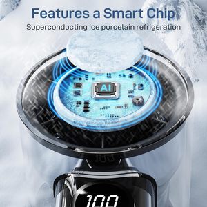 Portable LED Display Transparent Rechargeable Mini <b>Handheld</b> <b>Fan</b> High Speed Powerful USB Cooler 3000mAh Battery - Product Image 4