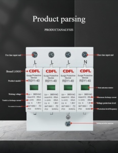 डीसी 600 वी 3 पी स्ड सर्वस्टर टी2 प्रकार 1000vdc बिजली रक्षक सौर पीवी सिस्टम के लिए बिजली रक्षक - Product Image 4