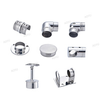 Accessoires de main courante d'escalier intérieur en acier inoxydable raccord accessoires de main courante en verre de salle de bain coude