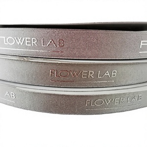 Ruban en satin personnalisé pour laboratoire floral, ruban artisanal gaufré couleur unie, simple face - Product Image 3