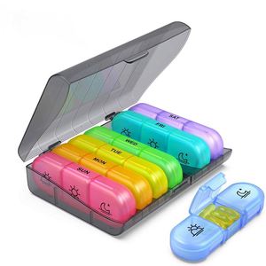 Organizador Semanal de Pastillas, Estuche para Pastillas de 3 Tomas Diarias, Caja de Almacenamiento de Medicamentos con Contenedor para Medicamentos - Product Image 1