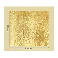 Meilleur prix 9,33*9,33cm 10PCS/PACK Feuille d'or 24 carats pour la décoration artisanale Feuille d'or véritable pour la décoration de villa Feuille d'or pur