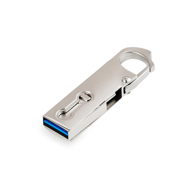 Custom Logo Metal Swivel OTG USB Flash Drive 2 in 1 Type C & USB 3.0 Pendrive with Keychain 8GB-128GB