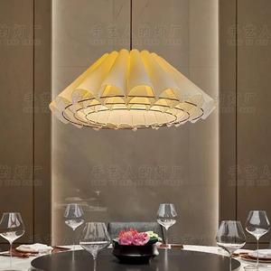 Lampe suspendue en tissu de style chinois, ronde, blanche, E27 LED, protection des yeux, pour restaurant, hôtel, décoration Zen - Product Image 3