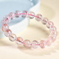 Bracelet en Quartz Super-Sept Naturel Brésilien de Qualité Supérieure, Bijou de Collection en Pierre Précieuse pour Collection et Cadeau de Luxe