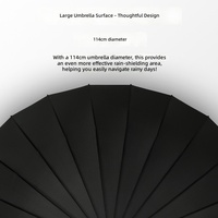 Parapluie automatique pour hommes d'affaires à 24 baleines, manche long droit, résistant aux intempéries, vente en gros, logo personnalisable