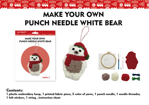 Kit de broderie au poinçon DIY Ours de Noël, jouet éducatif de couture, pendentif brodé festif, fournitures d'artisanat pour cadeau de fêtes <span class=keywords><strong>VOSAN</strong></span> - Product Image 4