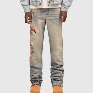 Nuevos <span class=keywords><strong>Jeans</strong></span> de Diseñador a la Moda, <span class=keywords><strong>Jeans</strong></span> de Pierna Recta con Tela Elástica, <span class=keywords><strong>Jeans</strong></span> de <span class=keywords><strong>Hombre</strong></span> de Alta Calidad, <span class=keywords><strong>Jeans</strong></span> Vintage Casuales para <span class=keywords><strong>Hombre</strong></span> - Product Image 1