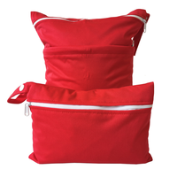 Ensemble de deux sacs étanches de couleur unie - Organisateur de couches lavables en tissu, pochette de rangement réutilisable pour tampons de maquillage et coussinets d'allaitement