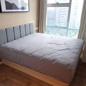 Base de Cama de Plataforma de Madera Contrachapada Económica con Cabecera Acolchada para Dormitorio de Hotel o Apartamento Moderno, Personalizable y Duradera - Product Image 3