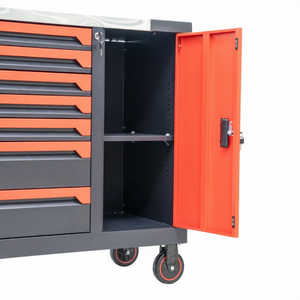 <span class=keywords><strong>Armoire</strong></span> à outils de garage robuste noire et rouge, chariot à outils d'atelier, boîte à outils, coffre à outils - Product Image 5