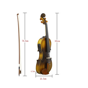 Violín Electroacústico de Madera para Principiantes, Violín con EQ para Adultos y Estudiantes, Violín Electrónico Mate 4/4 - Product Image 2