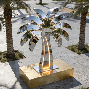 Statue emblématique <span class=keywords><strong>de</strong></span> l'Expo mondiale d'Arabie Saoudite 2030, grande sculpture en acier inoxydable miroir en forme <span class=keywords><strong>de</strong></span> palmier - Product Image 5