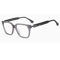 25214A Monture de lunettes carrée classique et élégante pour hommes, en acétate, avec charnière à ressort, logo personnalisé