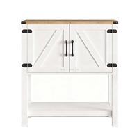 Table console moderne en bois blanc avec 2 casiers - Rangement multifonctionnel Facile à nettoyer Meubles de salon pour la maison et l'hôtel