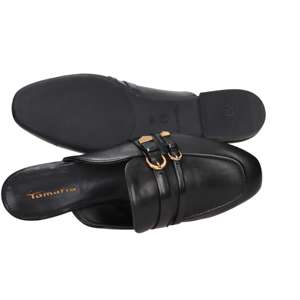 Mules pour femmes Tamaris, noires, taille 37, talon plat, en cuir, à enfiler - Product Image 6