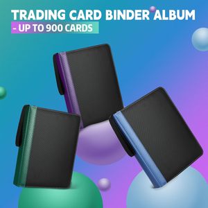 9 pochettes porte-cartes à collectionner avec pochettes Design personnalisé <span class=keywords><strong>Album</strong></span> photo <span class=keywords><strong>Livre</strong></span> 900 pochettes en cuir PU Collection de cartes de jeu Classeur - Product Image 5