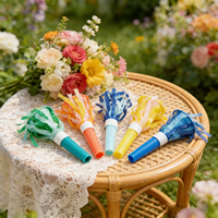 610005 Klaxons de fête colorés à pompons, bruiteurs pour anniversaires, réveillons de Nouvel An, carnaval, fournitures de célébration, cornes de fête