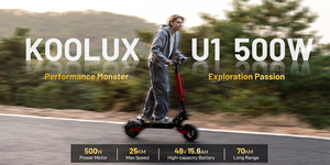KOOLUX U1 EU ขายส่ง สกู๊ตเตอร์พับได้สำหรับผู้ใหญ่ 48v 500w มอเตอร์คู่ พร้อมระบบกันสะเทือน รับน้ำหนัก 120 กก. ความเร็ว 25 กม./ชม. ระยะทาง 70 กม. U1 พกพาสะดวก - Product Image 5