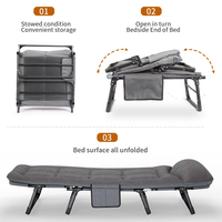 Lit Pliant Simple Moderne Minimaliste pour Pause Déjeuner, Lit d'Appoint Pliable de Bureau Multifonctionnel Portable et Simple, Chaise Longue Pliante