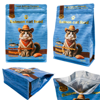 Sachet d'emballage personnalisé de qualité supérieure 150g 250g à haute barrière, souple, anti-UV, à fond plat, pour aliments pour animaux de compagnie (chiens et chats), avec fermeture éclair réutilisable