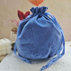 Custom Logo Printing Round Bottom Velvet Suede Gift <b>Drawstring</b> Packaging <b>Bag</b> Soft Velvet Cosmetic <b>Makeup</b> Pouch - Product Image 2