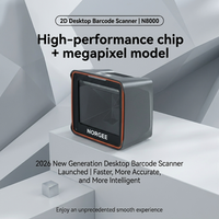 Lector de Códigos de Barras NORGEE N8000 USB con Volumen Ajustable, Sensor CMOS Rápido, Escáner de Códigos de Barras Omnidireccional 1D 2D de Escritorio, en Stock