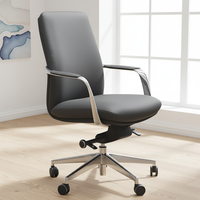 Chaise de bureau moderne en cuir ergonomique, chaise de direction de luxe, chaise de visiteur confortable pivotante en PU avec roulettes