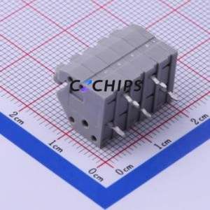 JL250-35005E01 Spring Terminal Block Through hole Component (THT),P=3.5mm Connector 1x5P 3.5mm Gray Through Hole - Product Image 2