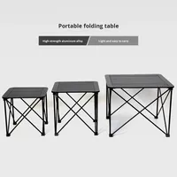 Table de camping pliable carrée de taille moyenne pour loisirs en plein air, en alliage d'aluminium, multifonctionnelle, portable, barbecue T3-005