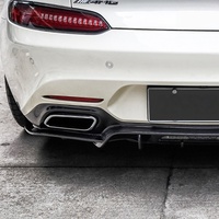 Diffuseur arrière en fibre de carbone préimprégnée brillante Ver 2, spoiler de pare-chocs arrière pour Mercedes Benz AMG GT GTS C190 - Vente flash
